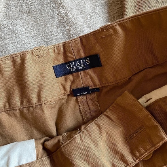 3/ $25 0- Chaps Rich Tan Woman's Khaki Pants - Picture 2 of 4